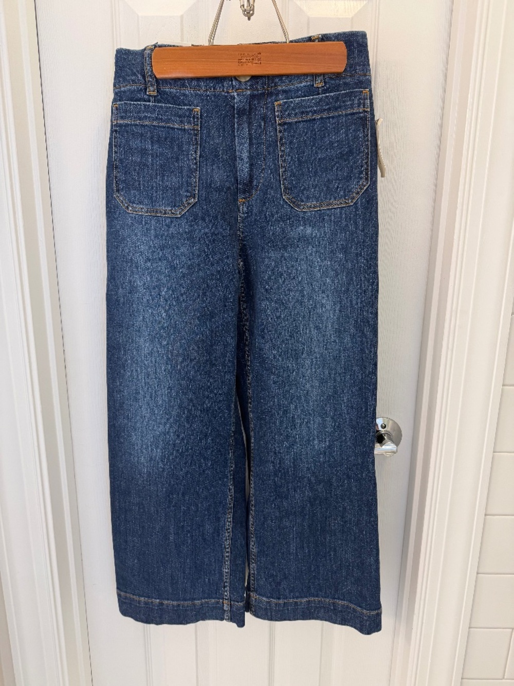 NWT Maeve Colette High Rise Wide Leg Cropped Jeans in Mini Fern Wash